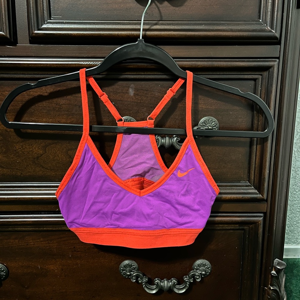 Nike Purple and Orange Racerback Sports Bra